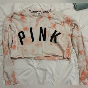PINK Cropped Long Sleeve Sweatshirt